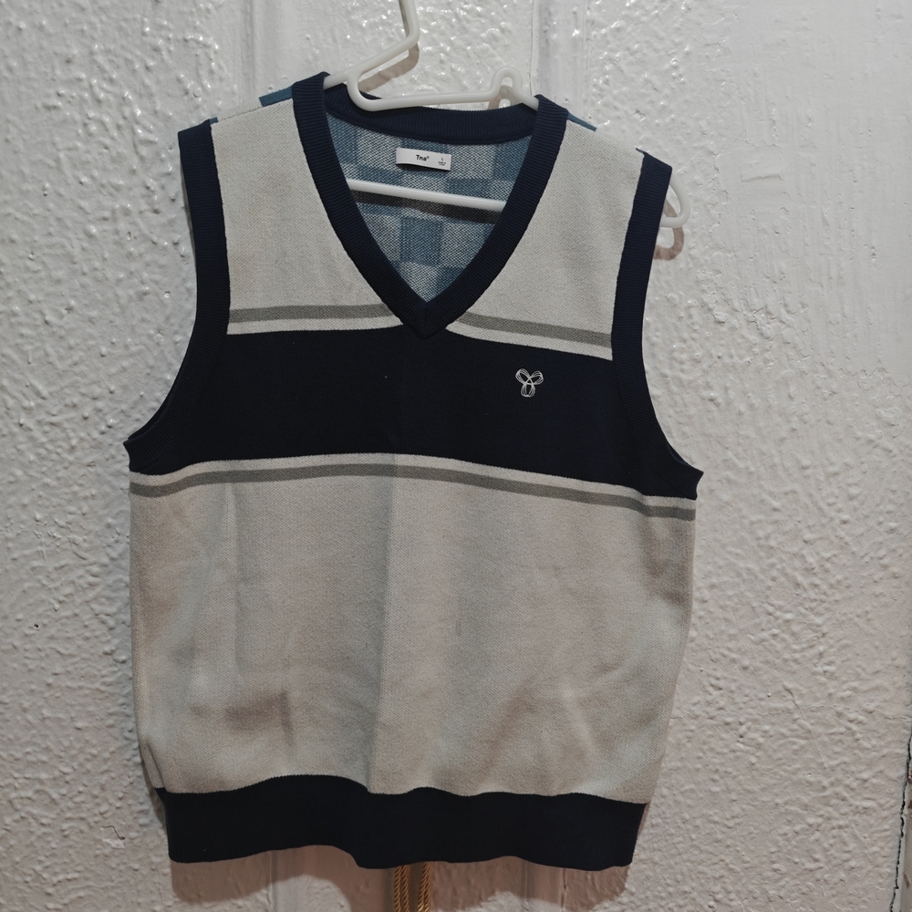 Artizia TNA  Blue and White Sweater Vest